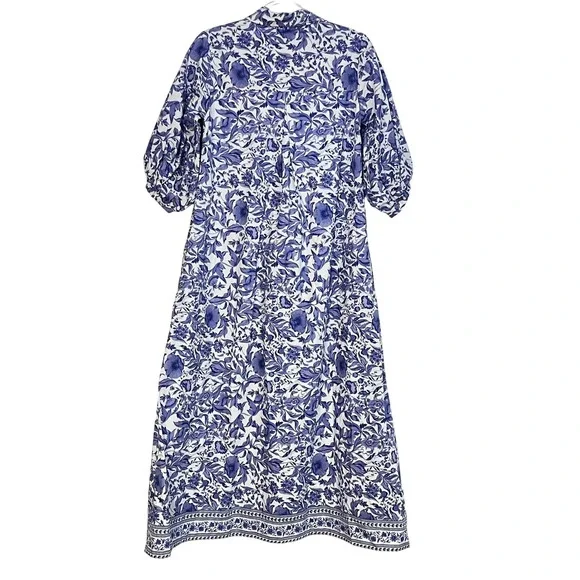 Elegant Blue Floral Maxi Dress - Picture 4 of 7